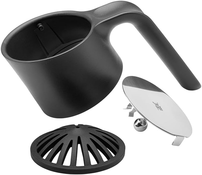 WMF Nuro Wasserkaraffe 1l, mit Griff, Höhe 29,7 cm, Glas-Karaffe, CloseUp-Verschluss, schwarz