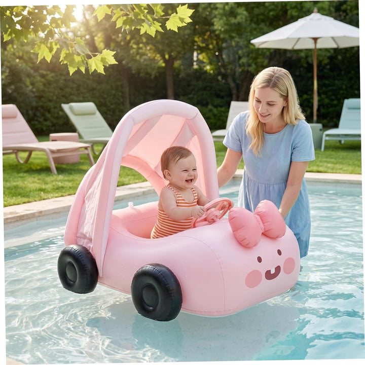 Baby-Schwimmbecken – Autoförmiges Kleinkind-Schwimmbecken mit Lenkrad, passend für Kinder von 6 Mona