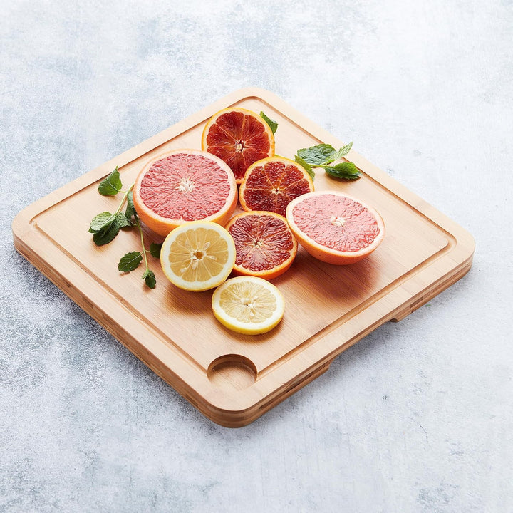 Point-Virgule Schneidebrett, spülmaschinenfest, Schneidebrett mit Saftrille, 35x35x2,5cm 35L x 35B c