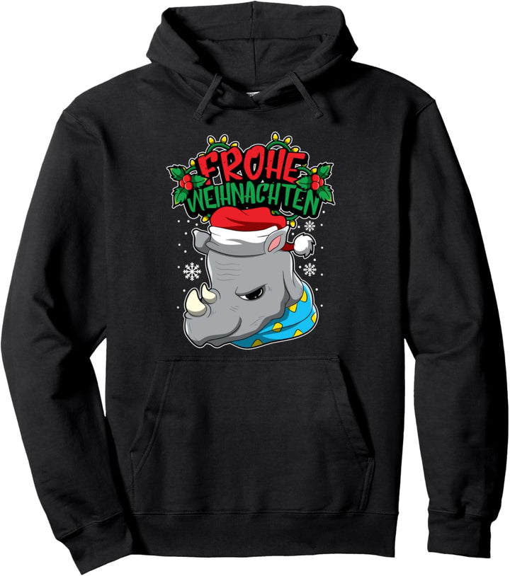 Frohe Weihnachten - Weihnachtstiere - Rhinozeros Nashorn Pullover Hoodie