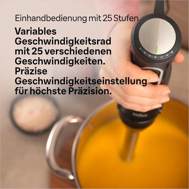 Braun MultiQuick 5 Pro MQ55236M, Stabmixer mit 25 Geschwindigkeiten, EasyClick Plus System für Zubeh