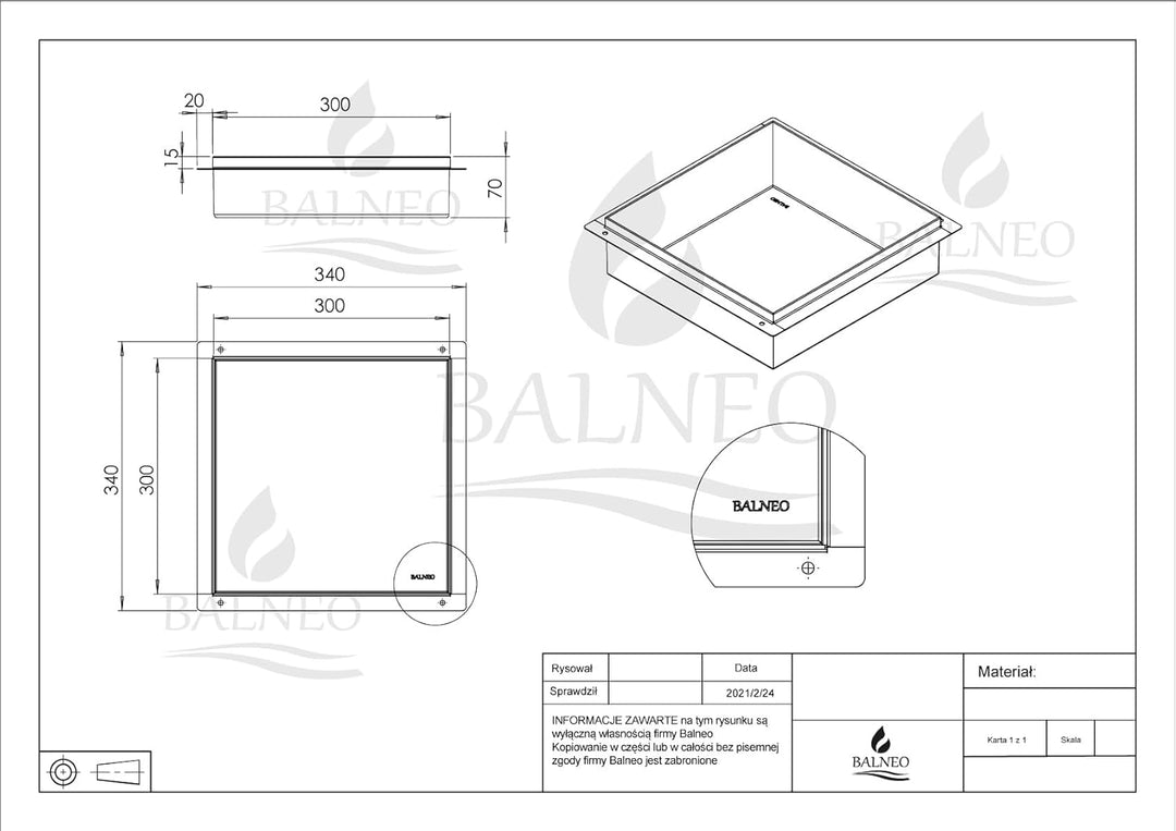 Balneo WALL-BOX NO RIM White wandnische dusche Edelstahl 30x30x7 cm Duschnische wasserdicht, flexibl