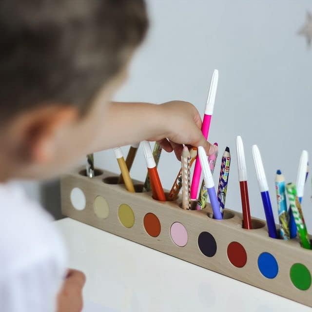 Obubu Montessori Schreibtisch Organizer Kinder - Stiftehalter Holz - Stifte Organizer - Stiftebox Ho