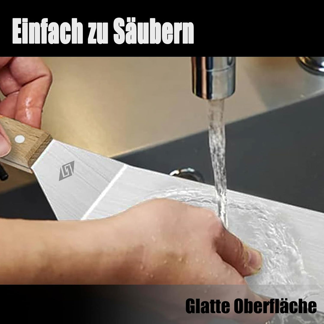 Plancha Spachtel, Plancha Grillspachtel Set, Grillbesteck-Set aus Edelstahl，Plancha Zubehör für Pla