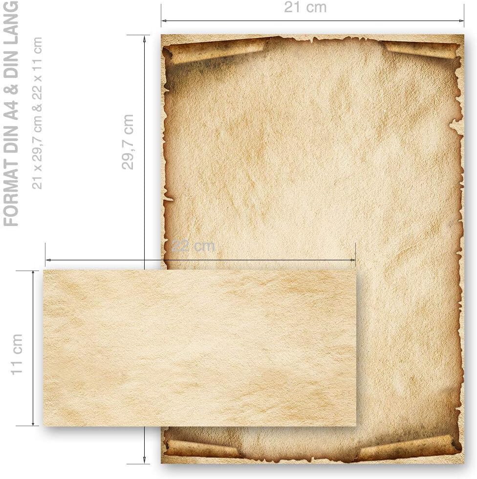 Briefpapier Sets Motivpapier Antik & History, OLD STYLE 100 Blatt Briefpapier + 100 passende Briefum