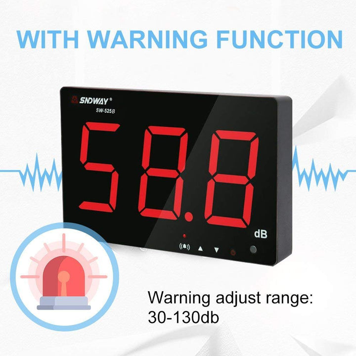 Dezibel Meter digitale Schallpegelmesser Wandmontage Noise Meter Tester Messbereich 30-130dB Genauig
