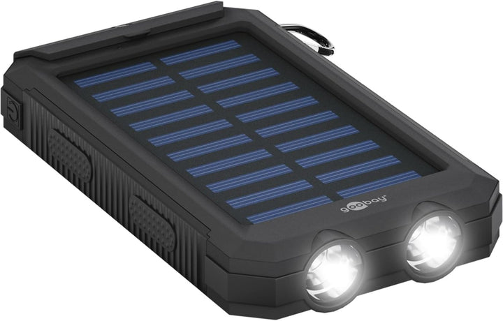 Goobay 49216 Outdoor Powerbank 8.0 (8.000 mAh), für Outdoor-Abenteuer Dank Robusten Design, Solarpan