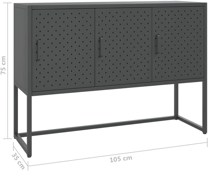 vidaXL Sideboard 3 Türen Kommode Anrichte Beistellschrank Schrank Mehrzweckschrank Standschrank Stah