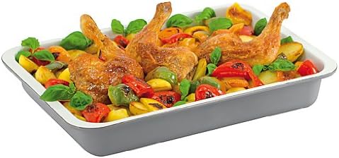 Zenker 7248 Grill- und Ofenform Emaille (40 x5,5x29cm)SPECIALCOOKING,rechteckigeBackformmitEmaille-V