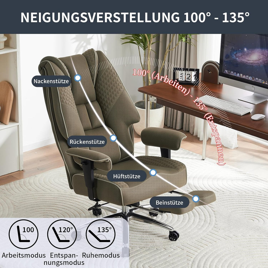 Ergonomischer Mesh-Bürostuhl – Executive Drehstuhl mit verstellbaren Armlehnen, Formschaum- & Tasche