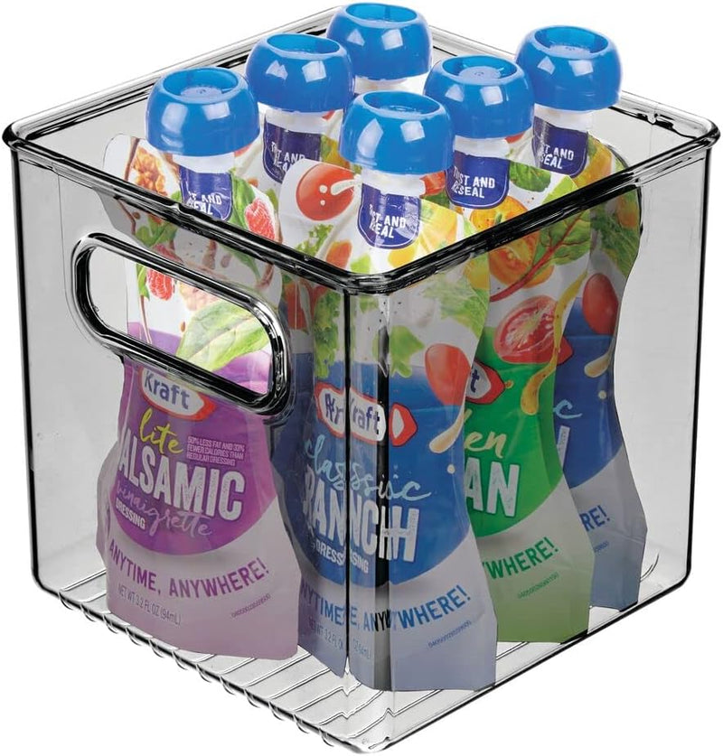 mDesign 4er-Set Aufbewahrungsbox mit Griffen – praktische Kühlschrankbox zur Lebensmittelaufbewahrun