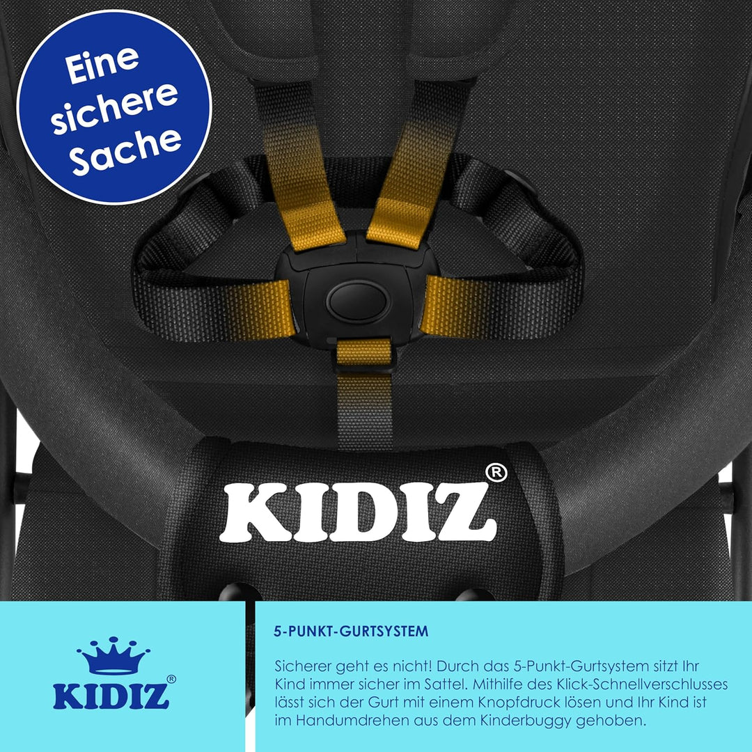 KIDIZ® Kinderwagen CITY Buggy Kinderbuggy klappbar Sportwagen Faltbar 360° 4-Zoll-Räder Inkl. Sonnen