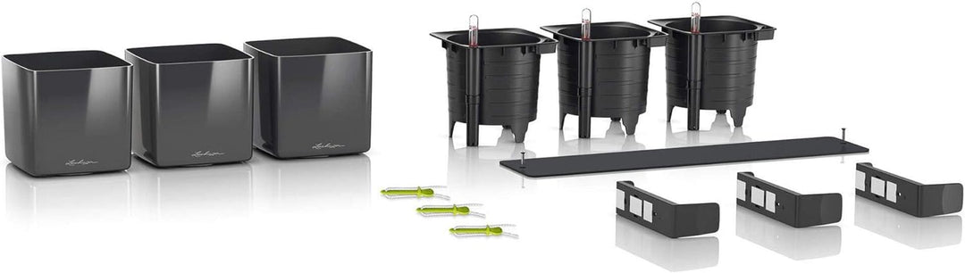 LECHUZA CUBE Glossy Green Wall Home Kit weiss-highgloss 13523 48x14x10 cm Weiss-highgloss, 48x14x10