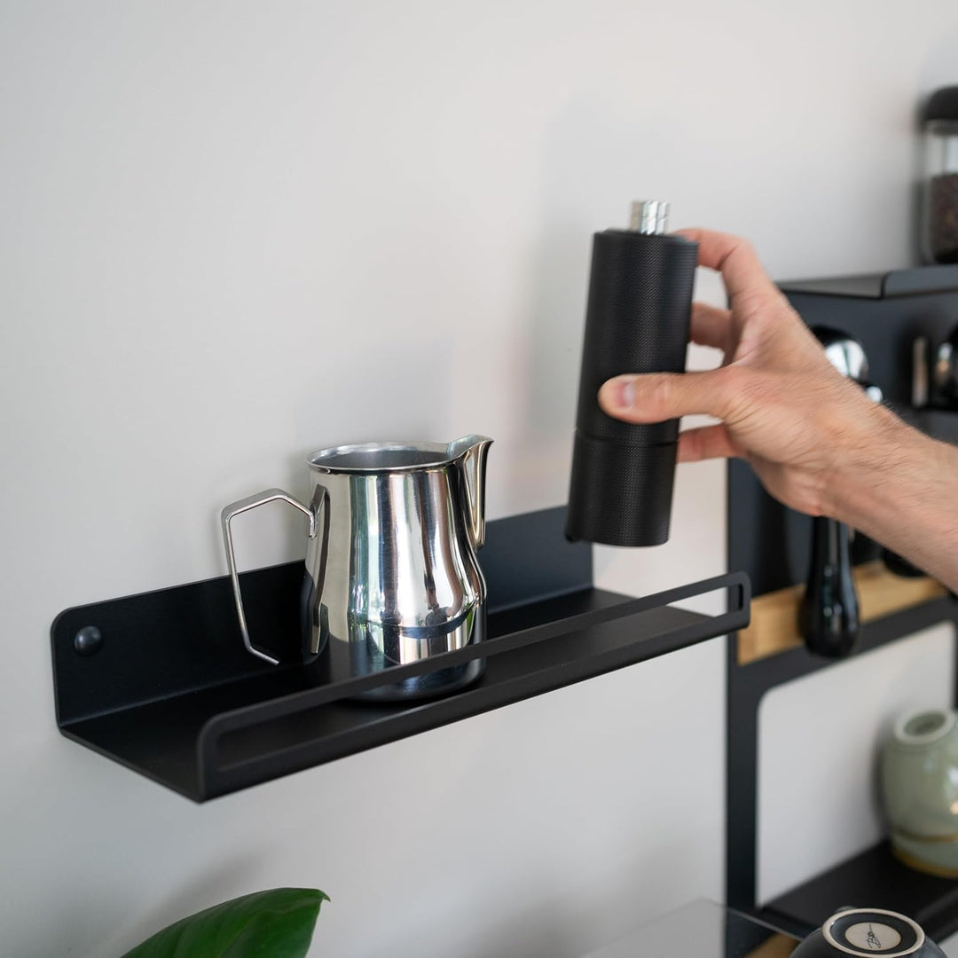FLATE® Storage Shelf: Regal für Kaffeebohnen und Barista Zubehör (Weiss), Weiss
