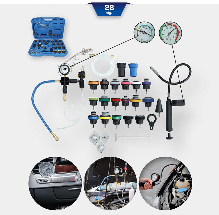 BRILLIANT TOOLS BT521150 Master Kühlsystem-Diagnose-Satz, 28-tlg [Powered by KS TOOLS]