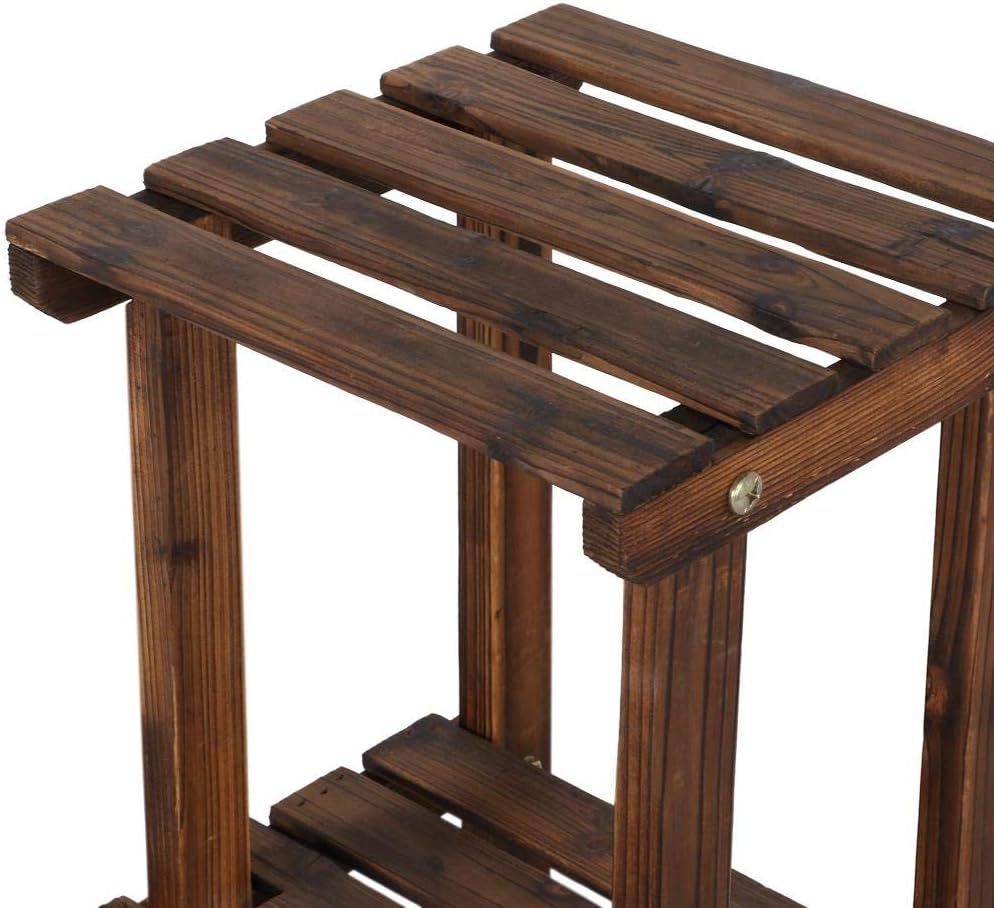 Yaheetech 2X Pflanzenregal Holz Blumenregal 5 Ebenen Blumentreppe Holzregal Blumenbank Balkon Garten