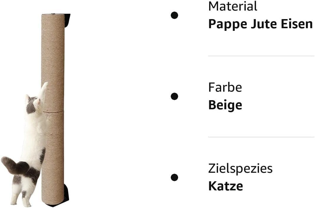 Katzenkratzbaum, 81 cm hoch, Wandregale für Katzen im Innenbereich (Jute-Seil Upgrade_81 cm hoch) Ju