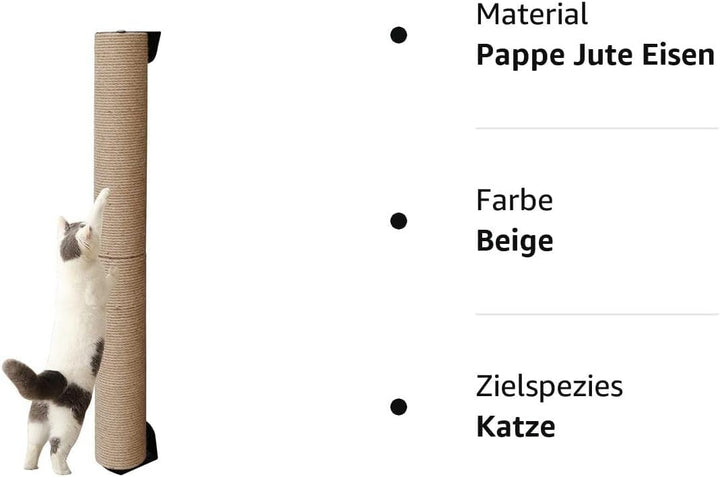 Katzenkratzbaum, 81 cm hoch, Wandregale für Katzen im Innenbereich (Jute-Seil Upgrade_81 cm hoch) Ju