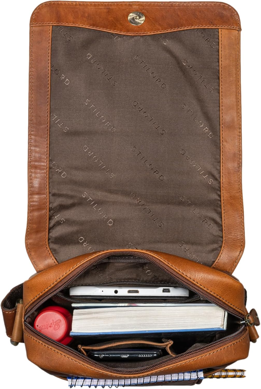 STILORD 'Matt' Ledertasche Männer klein Vintage Umhängetasche Schultertasche Herrentasche für 9,7 Zo