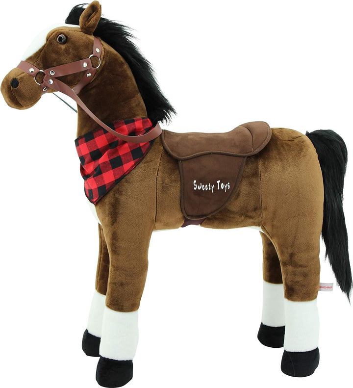 Sweety Toys 7653 Plüsch Stehpferd Sicherheit ! Little Champ Höhe 80 cm Riesenpferd Robustes, stabile