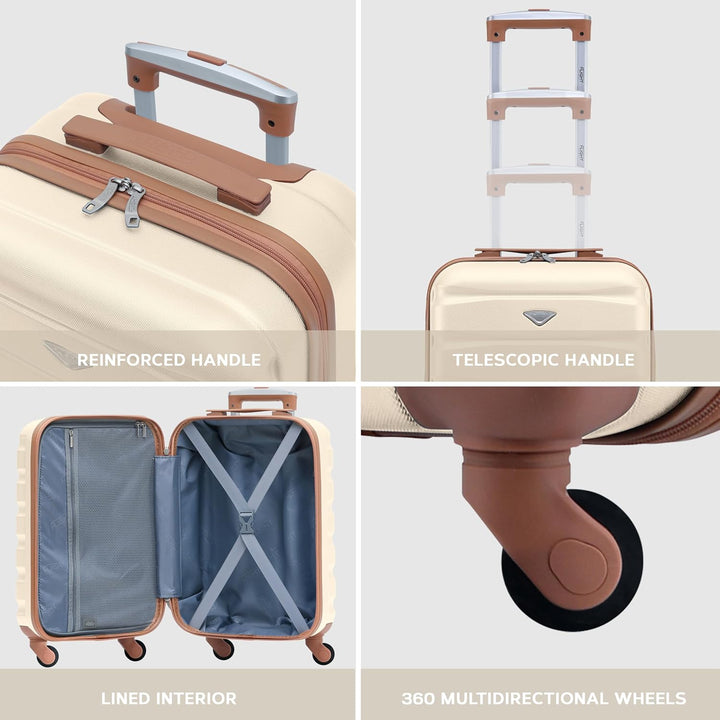 Flight Knight 3er-Pack Leichte 4-Rad-abs-hartschalenkoffer Handgepack, Zugelassen Fur Uber 35 Flugge