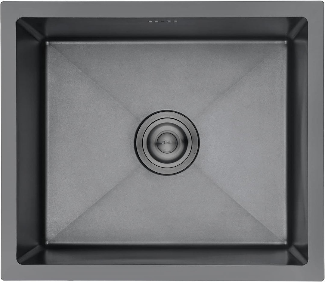 Ibergrif Spüle Küchenspülen für den Unterbau und Aufsatz, 50-43cm Unterbaubecken, Spülbecken Satin E