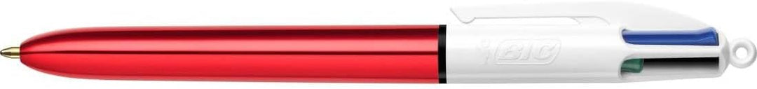 BIC 4 Farben Kugelschreiber Set 4 Colours Shine, in verschiedenen Farben, 12er Pack, Ideal für das B
