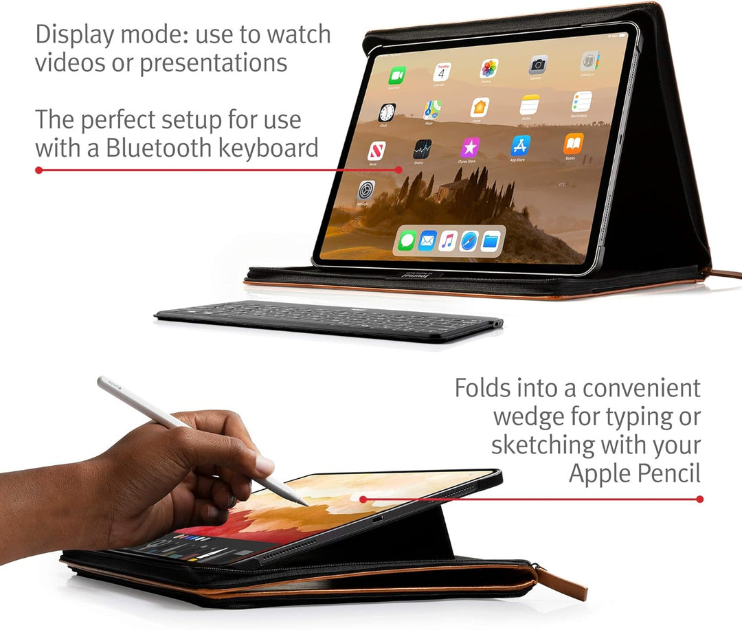 Twelve South Journal for 12.9 - inch iPad Pro (Gen 3), Luxury Leather Protective Case and Easel with