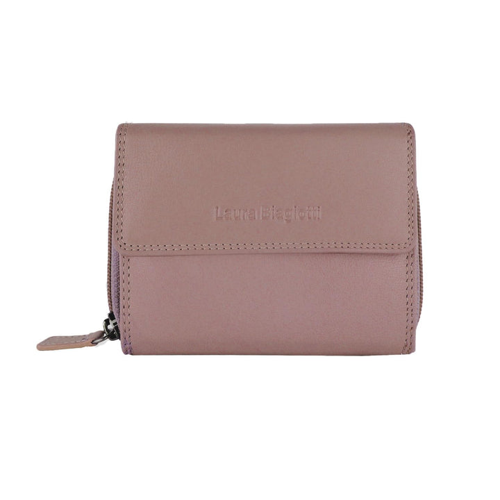 Laura Biagiotti Damen-Geldbörse aus echtem Leder, geräumig mit Geschenkbox, Antike Rosa 208