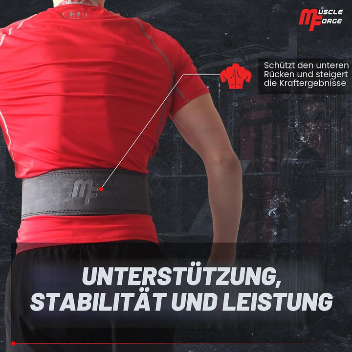 Leder Powerlifting Gürtel mit Stahlschnalle - Gewichthebergürtel für Powerlifting, Weightlifting Bel