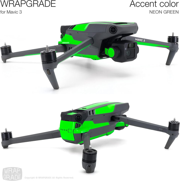 WRAPGRADE Skin Kompatibel mit DJI Mavic 3 Pro Accent Color (Neon Green) Neon Green / Pro, Neon Green