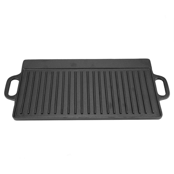 Grillplatte, Antihaft-Grillplatte aus Gusseisen mit Grill und geriffeltem, flachem, doppelseitigem B