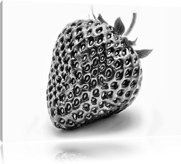 Pixxprint Erdbeere Strawberry Obst / 100x70cm Leinwandbild bespannt auf Holzrahmen/Wandbild Kunstdru