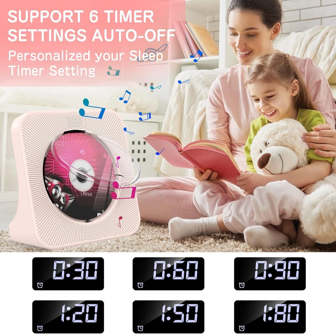 KOVCDVI CD Player mit Lautsprecher CD Player Bluetooth 5.0 CD-Player Desktop mit Fernbedienung Staub