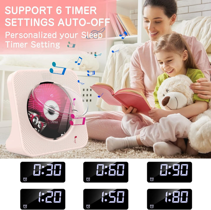 KOVCDVI CD Player mit Lautsprecher CD Player Bluetooth 5.0 CD-Player Desktop mit Fernbedienung Staub