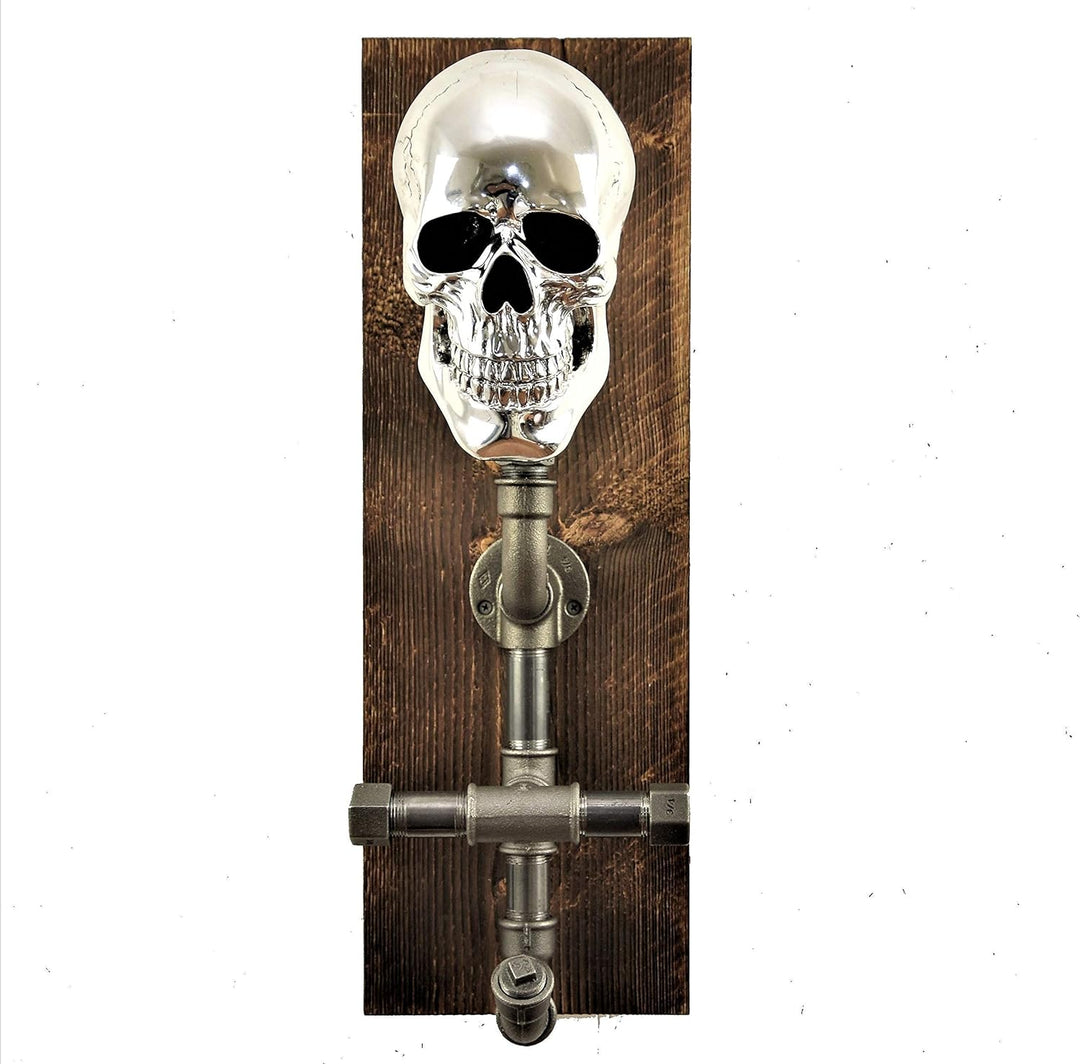 Helmhalter, Motorrad, Biker, Garderobe, Helm Totenkopf, Wand, retro