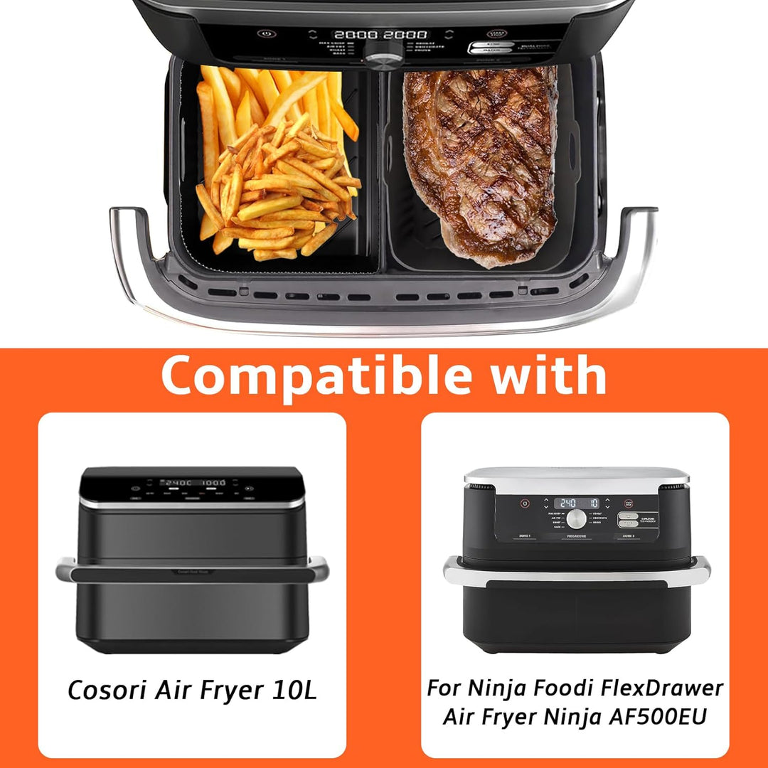 Heissluftfritteuse Zubehör für Ninja Foodi Flexdrawer 10,4 L AF500EU,3 Pcs Airfryer Silikonform Wied