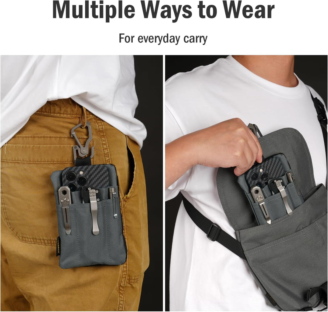 VIPERADE VE27 EDC Organizer Klein EDC Pocket Pouch mit 4 Taschen,Klein Werkzeugtasche EDC Taschen Or