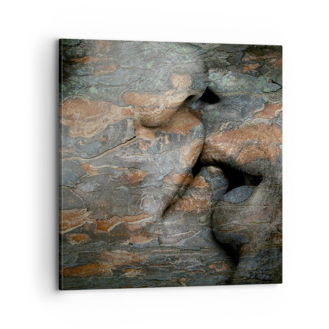Bilder auf Leinwand 70x70cm Leinwandbild Frau Mann Kuss Abstraktion Gross Wanddeko Bild Schlafzimmer