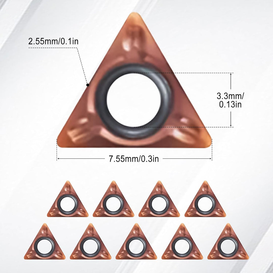 10 Stück Dreiecksschneiderköpfe für pneumatische Anfasmaschinen,Ersatzeinsatz für C-Winkel Teile 1,
