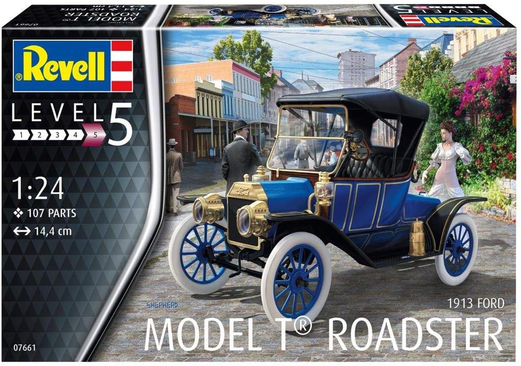 Revell Revell 07661 7661 1913 Ford Model T Roadster, Automodellbausatz 1:24, 14,4cm REV-07661, unlac