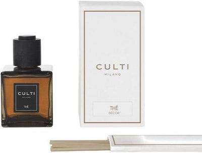 Culti Diffusor Stäbchen Decor 250 ml Milano, Duft The, The Sencha, Gayac-Holz, 3 Monate Lebensdauer,