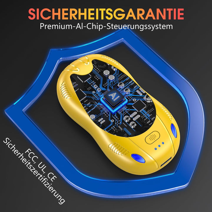 FANDLISS Handwärmer Elektrisch,Taschenwärme mit 10000mAh, Zweiseitige Heizung,Magnetische 2er-Pack,U