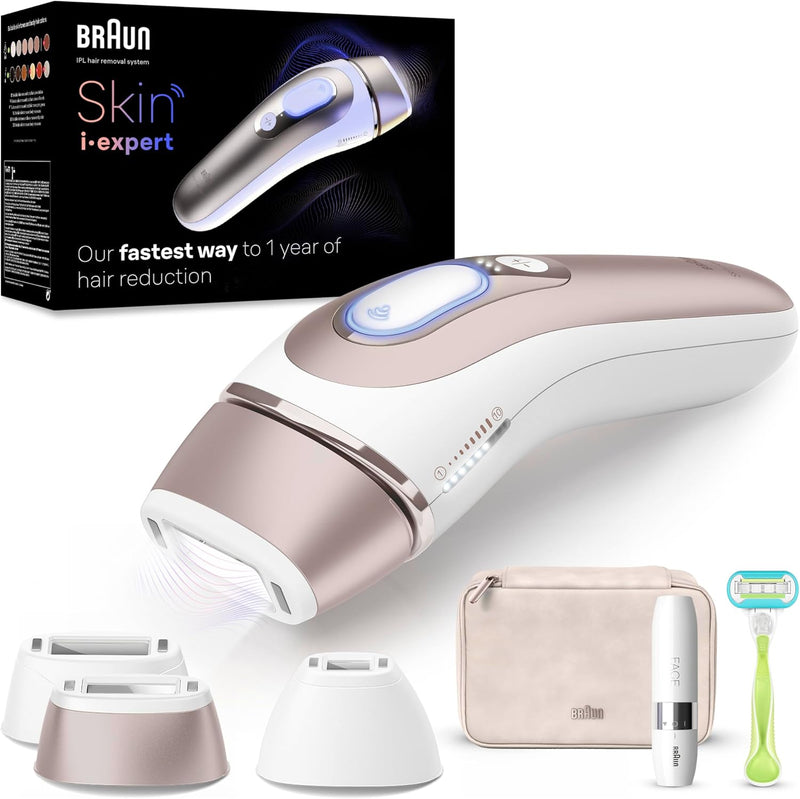 Braun Smart IPL 7 Skin i·expert, Gratis App, Haarentfernungsgerät Damen, 3 Aufsätze, sichtbare Haare