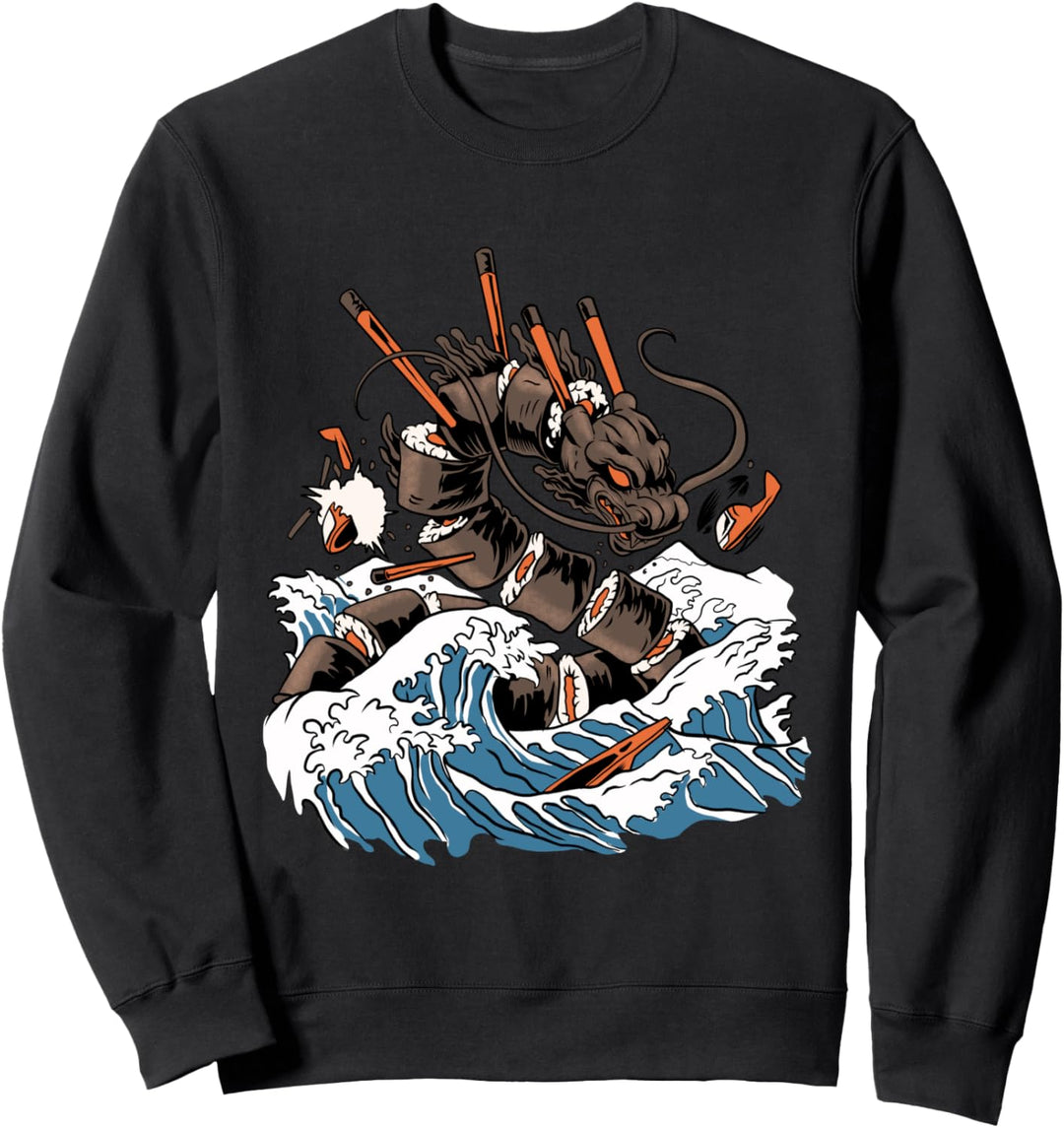 Sushi Drache Japanische Monster Fantasy Art Sweatshirt