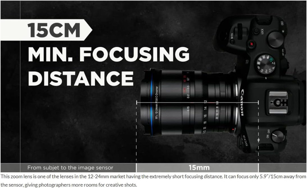 LA0WA Ultra-Weitwinkelobjektiv, 12–24 mm, f/5,6 Zoom, kompatibel mit Leica M-Mount-Kamera, manueller