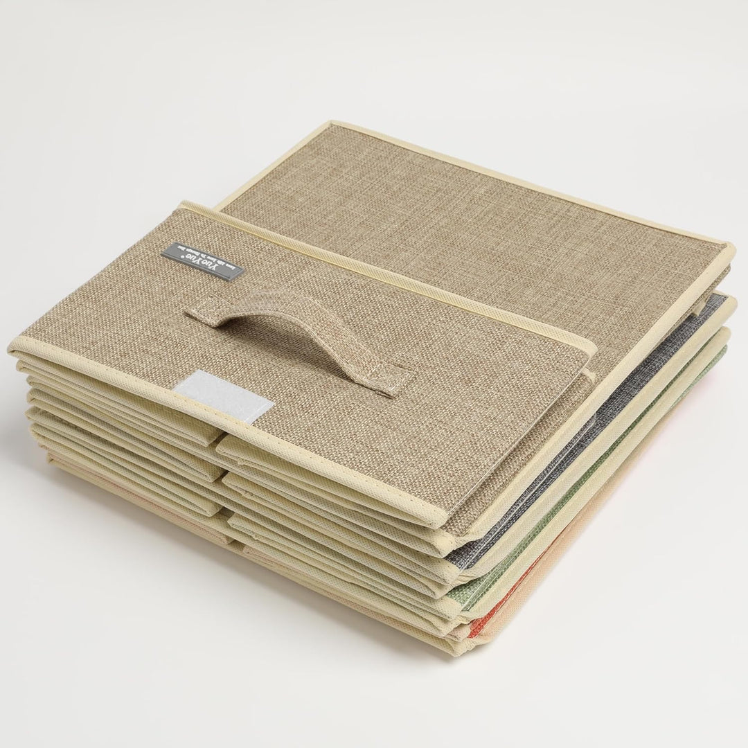 YueYue Faltbare Stoff-Schrank-Organizer-Box – 2 Stück 31,1 x 30,5 x 17,9 cm Aufbewahrungsbehälter mi