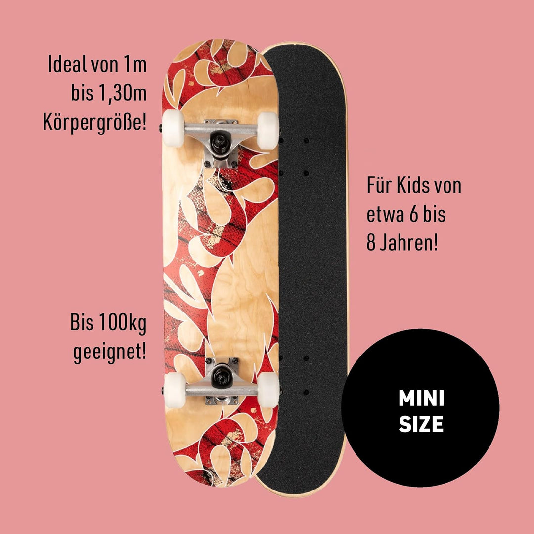 TITUS Skateboard Mini - Skateboard Kinder ab 6 Jahre, Mini Size Kinderskateboard bis 8 Jahre, Jungen