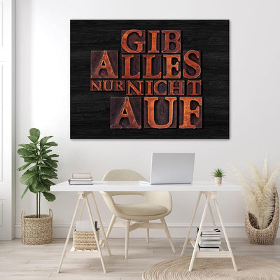 wandmotiv24 Deko Acrylglas Wand-Bild, Grösse 40x30cm, Querformat, Gib Alles nur Nicht auf, Holz, Bil