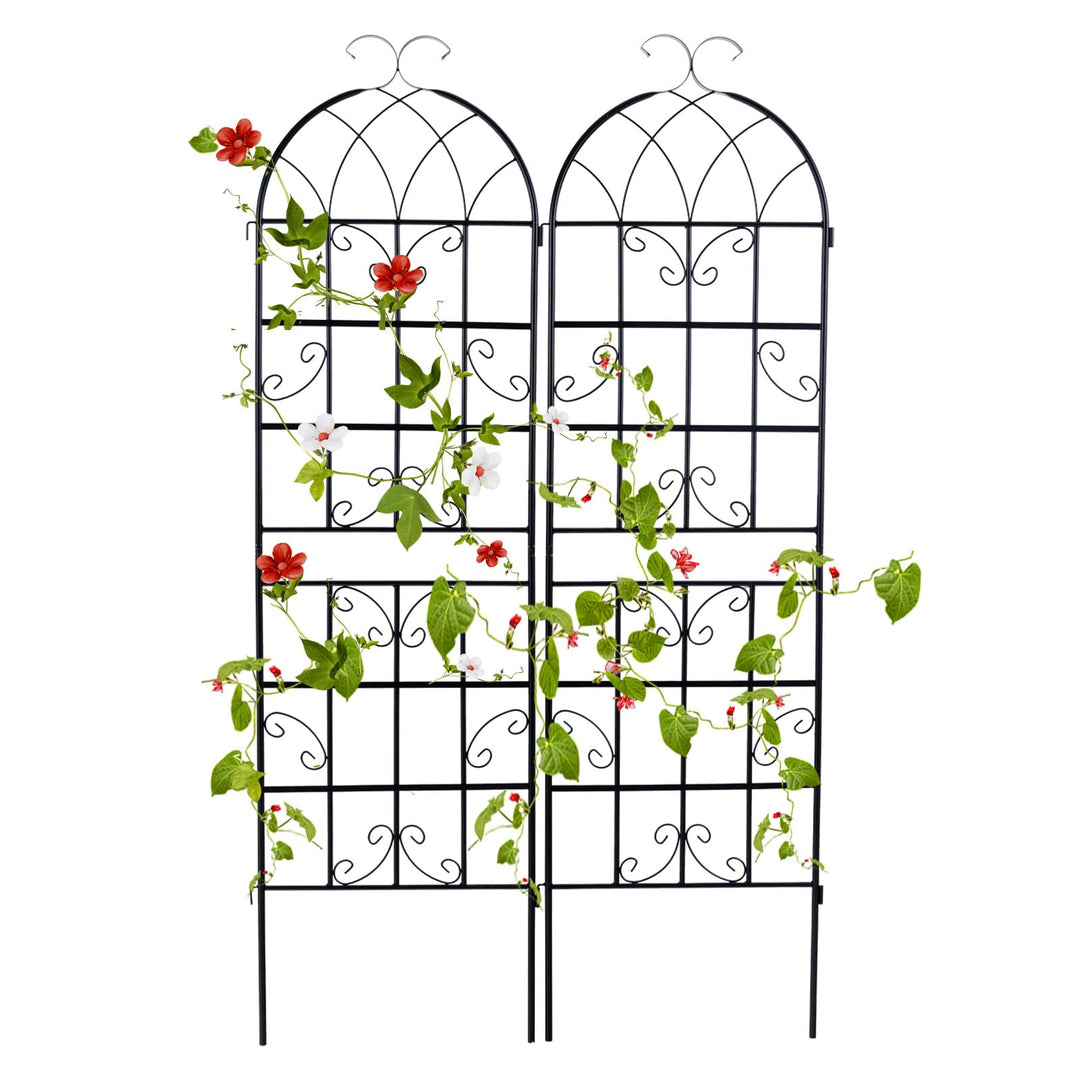 GOPLUS Rankgitter Metall 2er/4er Set, Sichtschutz Garten 180/220 cm hoch, Rosenspalier, Rosengitter,